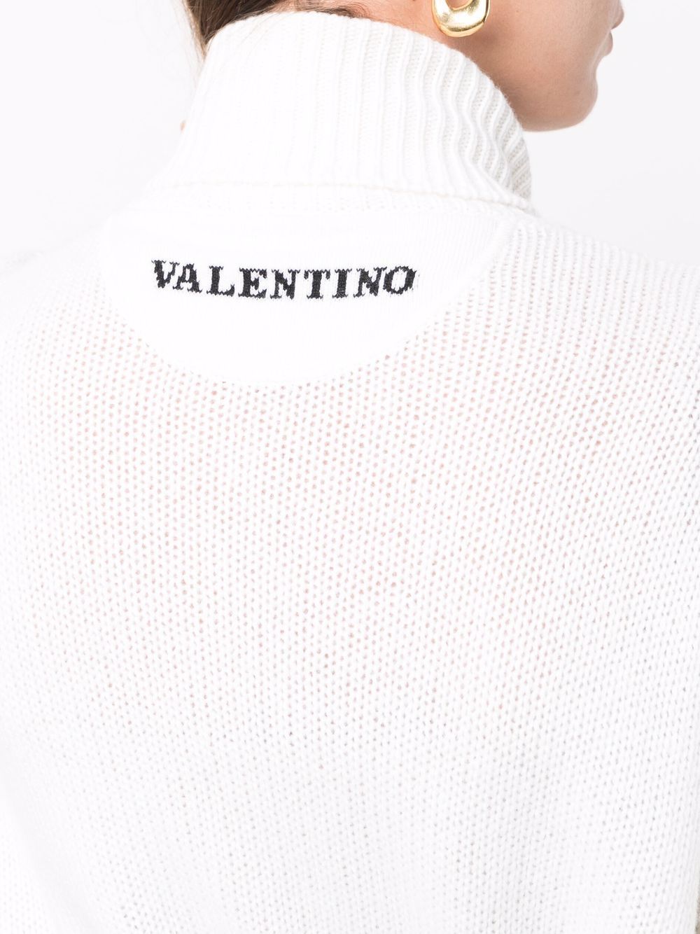 Valentino Cashmere Roll-neck Jumper In Ivory White