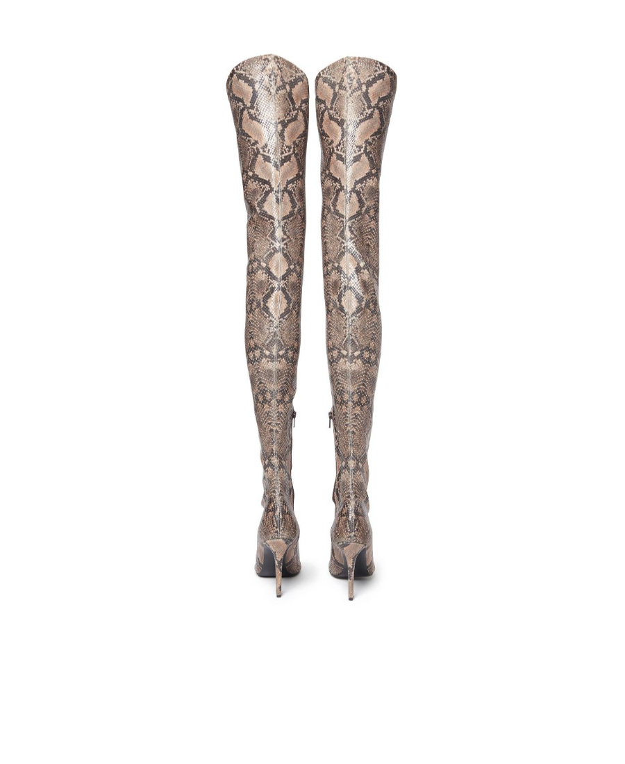 Stella Mccartney Stella Iconic Python-print Boots In Brown