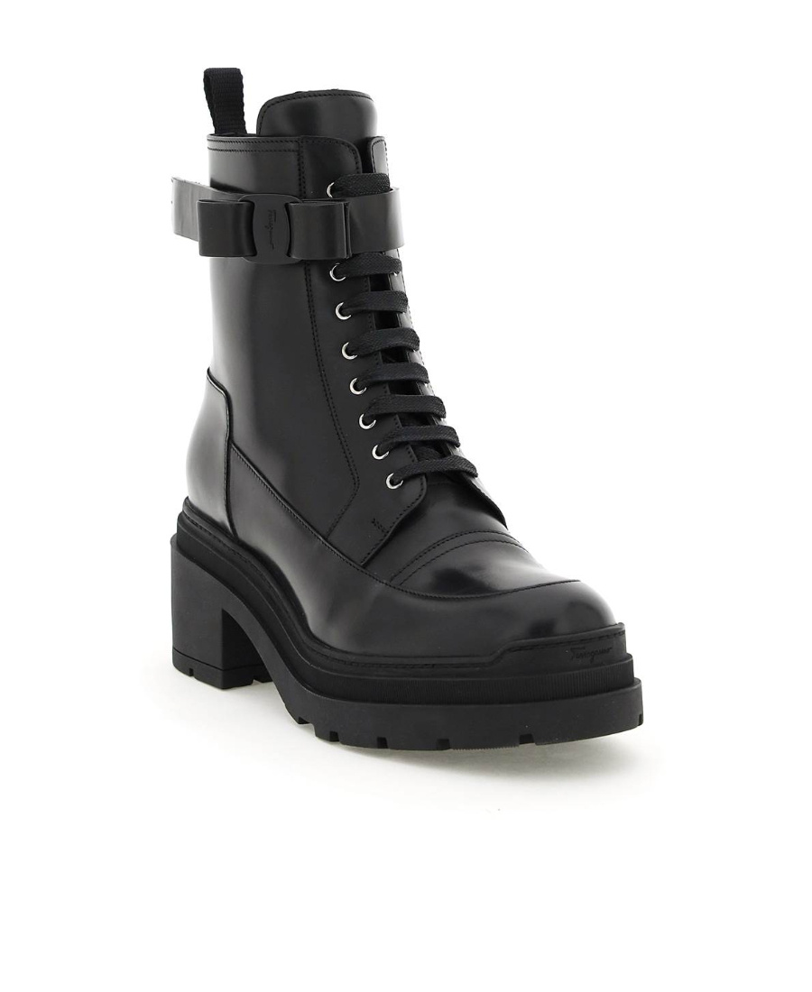 Ferragamo Salvatore  Vara Bow Ankle Boots In Black