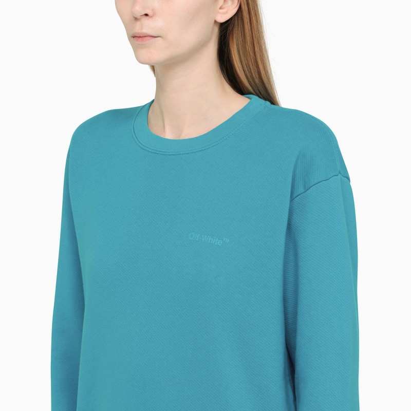 Off-white Diag-stripe Print Sweatshirt In Blue