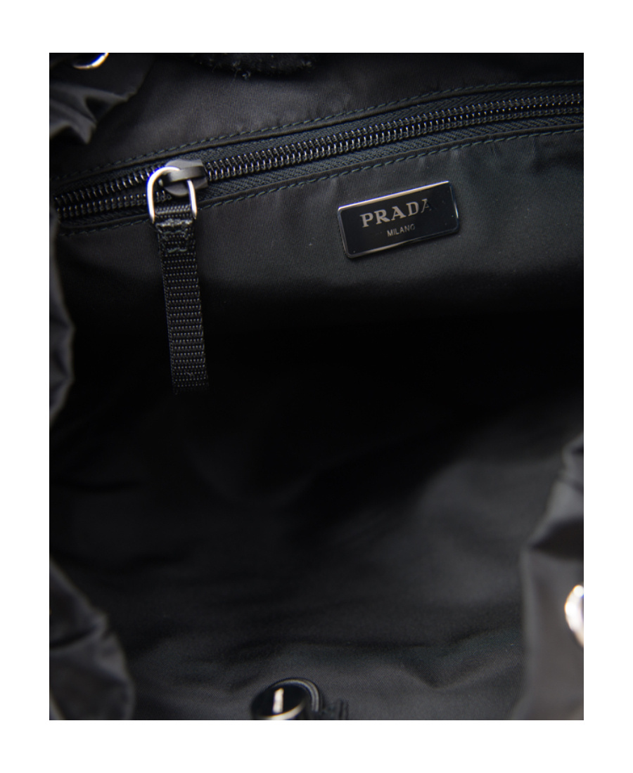 Prada Logo Details Backpack In Black