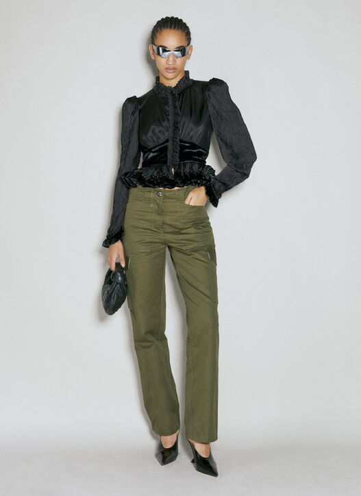 Rabanne Ruffle Panel Construction Top In Black