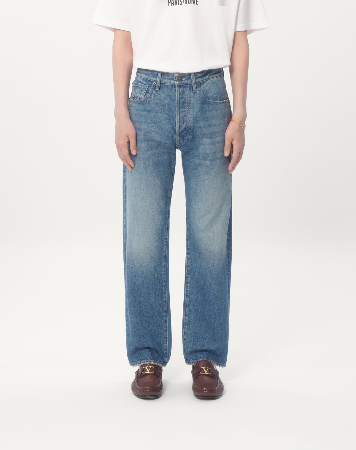 Valentino Men's Straight-leg Jeans In Blue