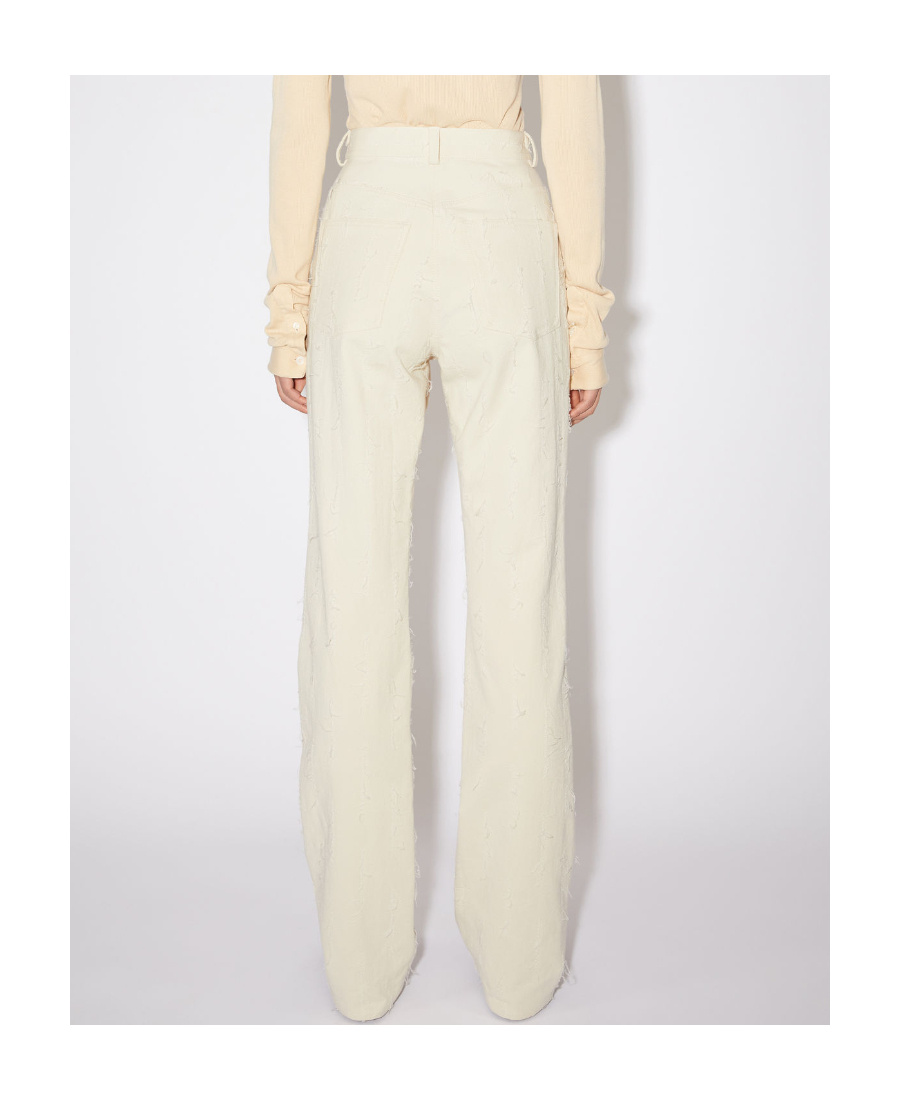 Acne Studios Embroidered Bootcut Jeans In White