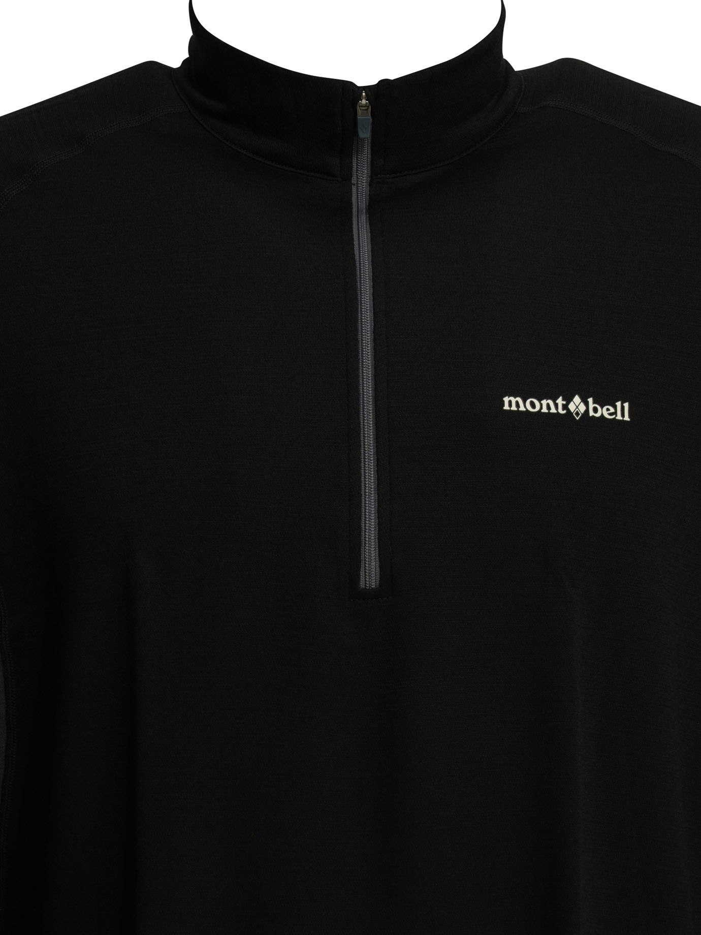 Montbell Plus Action Merino Wool Zip-up Sweater In Black