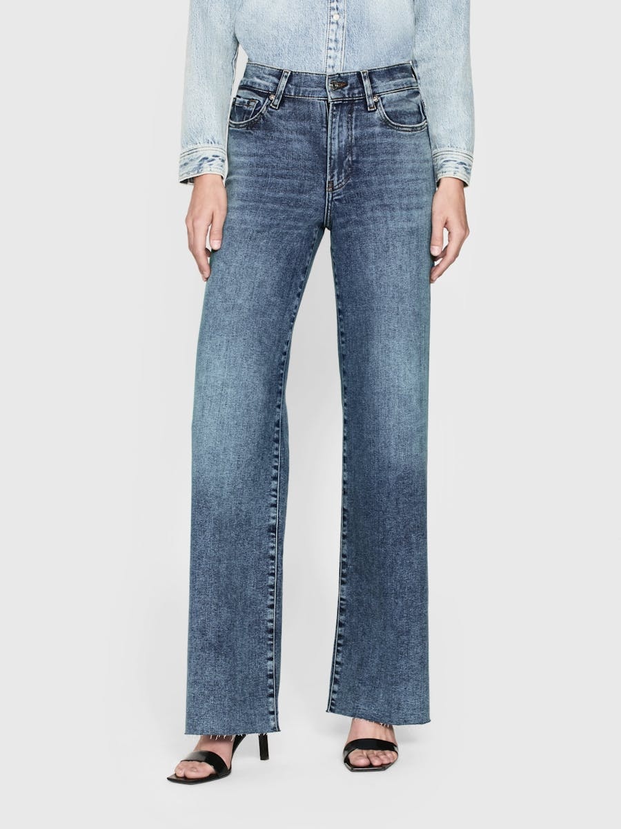 Frame Wide-leg Jeans In Blue