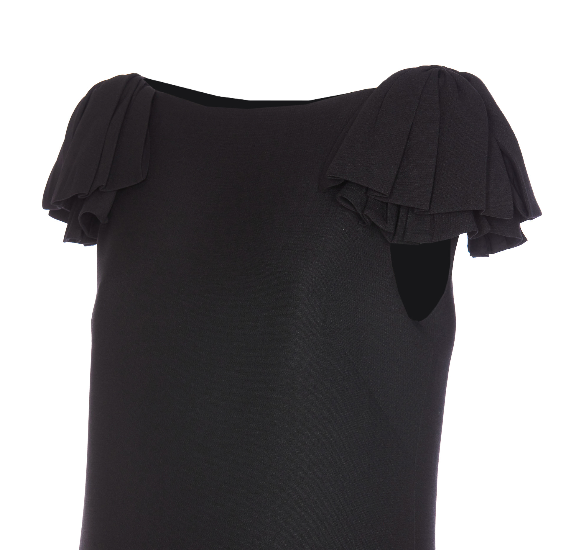 Valentino Crepe Couture Mini Dress In Black