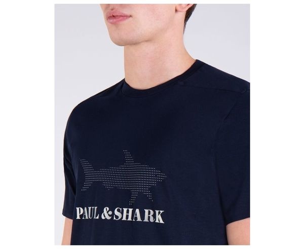 PAUL & SHARK ROUND COLLAR LOGO T-SHIRT