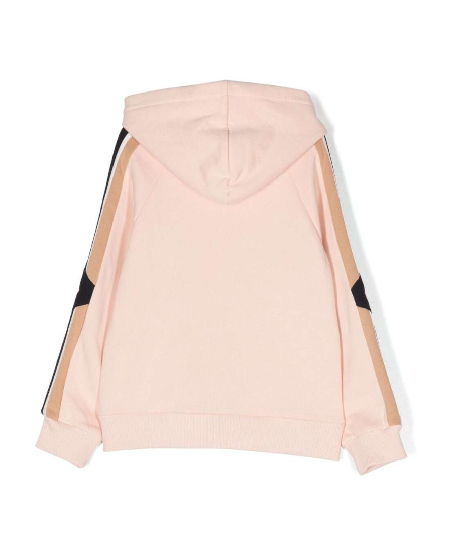 Chloé Striped-edge Hooded Jacket In Nude