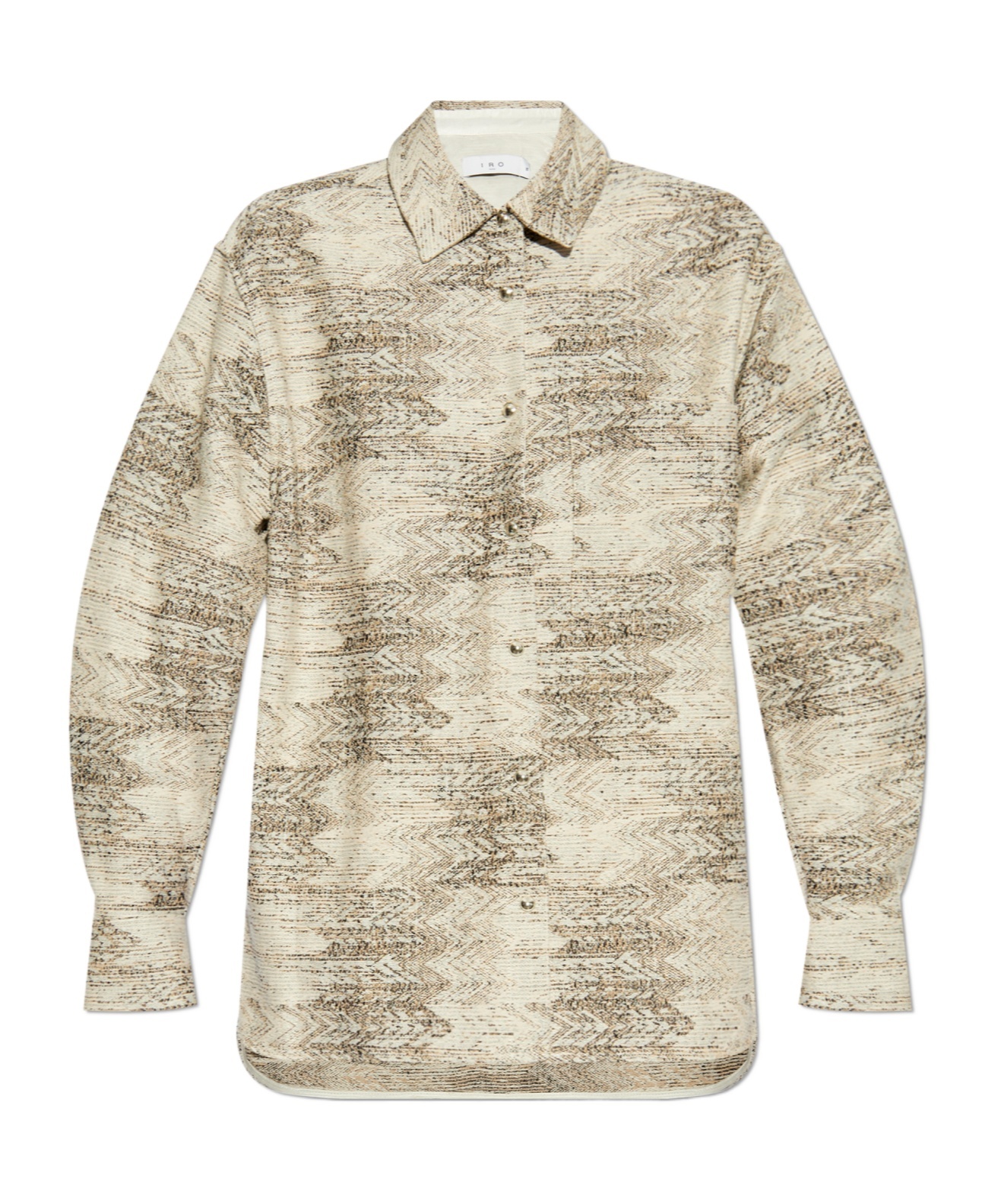 Iro Printed Overshirt In Textured Fabric In Nude