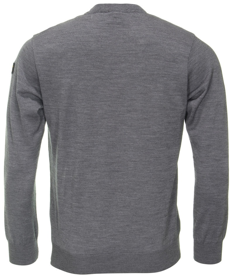 Shop Paul & Shark Logo-patch Crew-neck Jumper In Gray