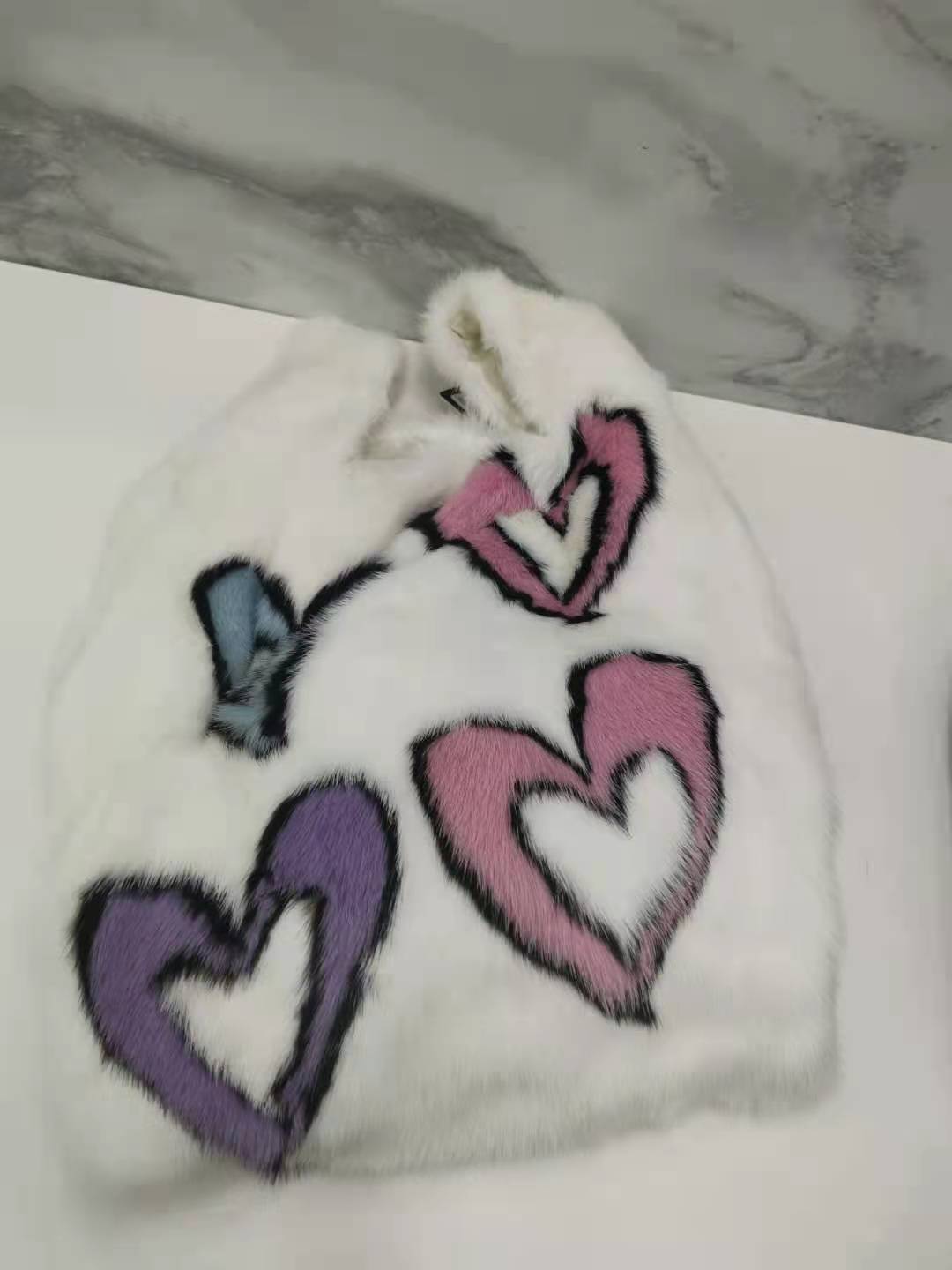 Simonetta Ravizza Furrh1 Heart-shaped Pattern Handbag In Gray