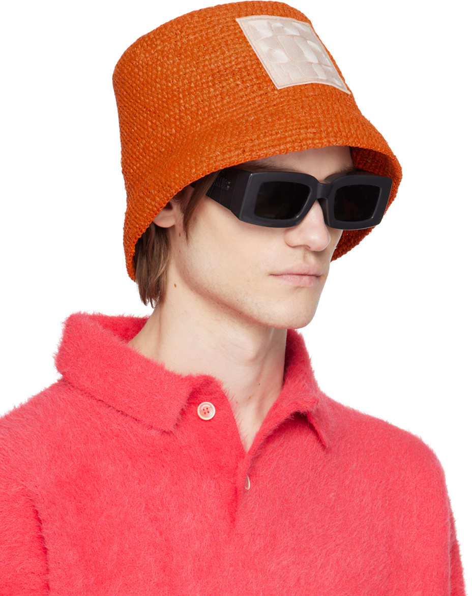 Jacquemus Le Bob Ficiu Bucket Hat In Orange