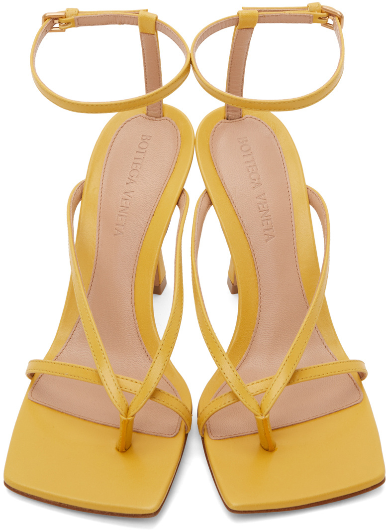 Bottega Veneta Yellow Stretch Heeled Sandals In Yellow