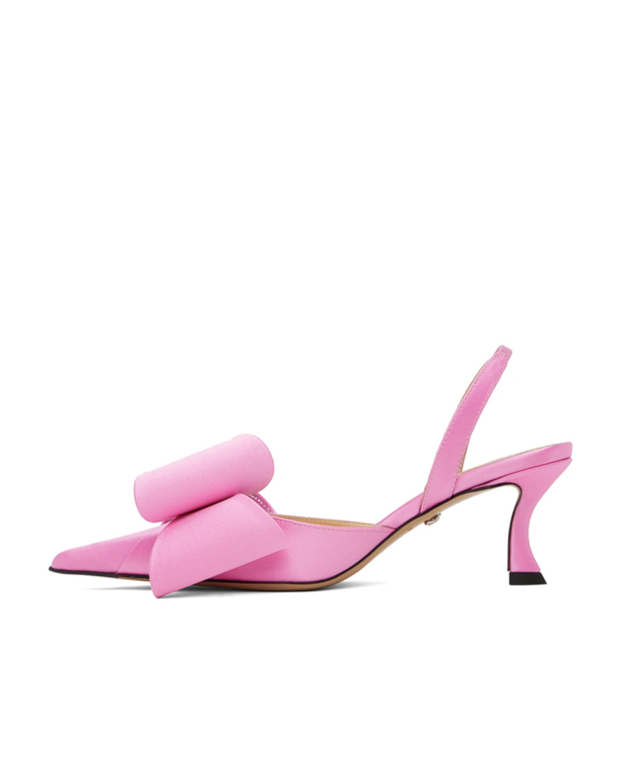 Mach&mach Le Cadeau Crystal-embellished Satin Slingback Pumps In Pink