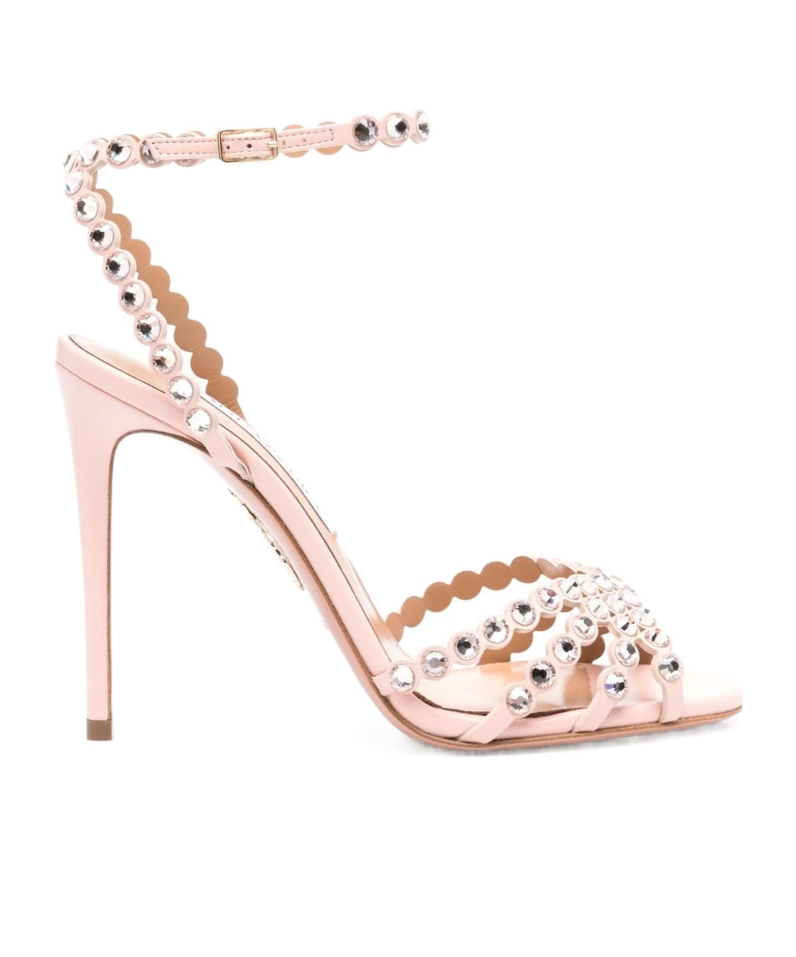 Aquazzura Tequila 85mm Crystal-embellished Sandals In Nude