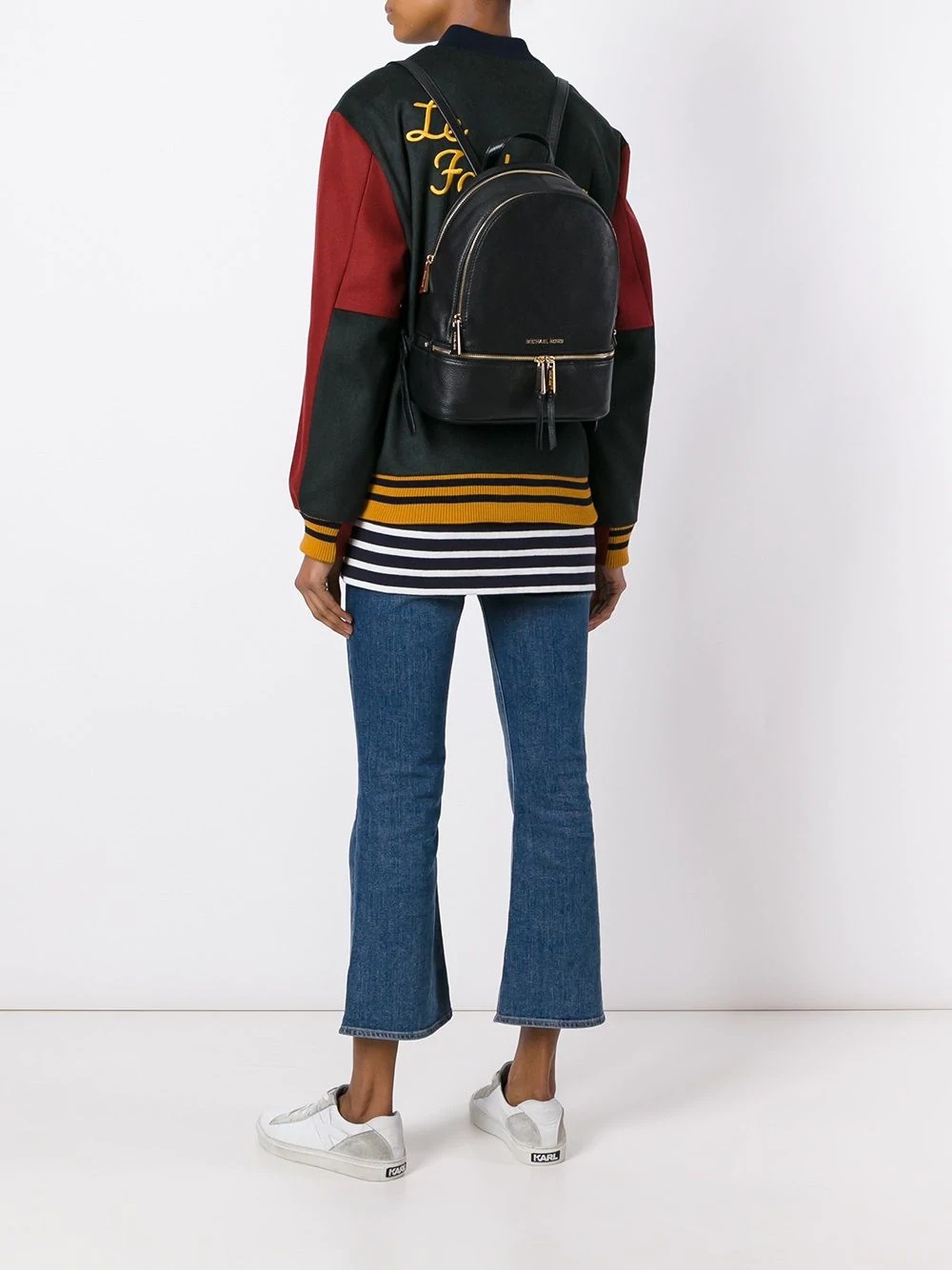 Michael Kors Medium Rhea Backpack In Black