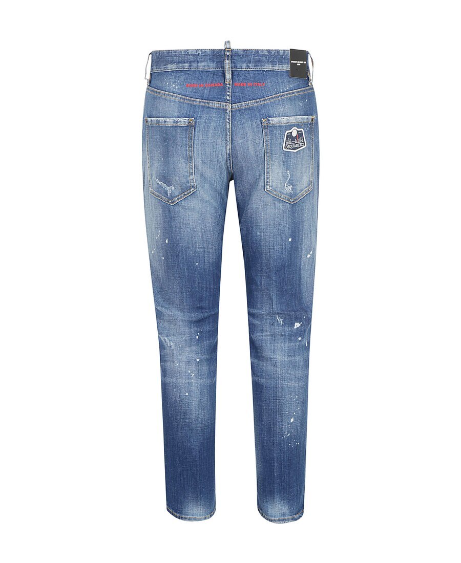 Shop Dsquared2 Ink Splashes Straight Jeans In Blue
