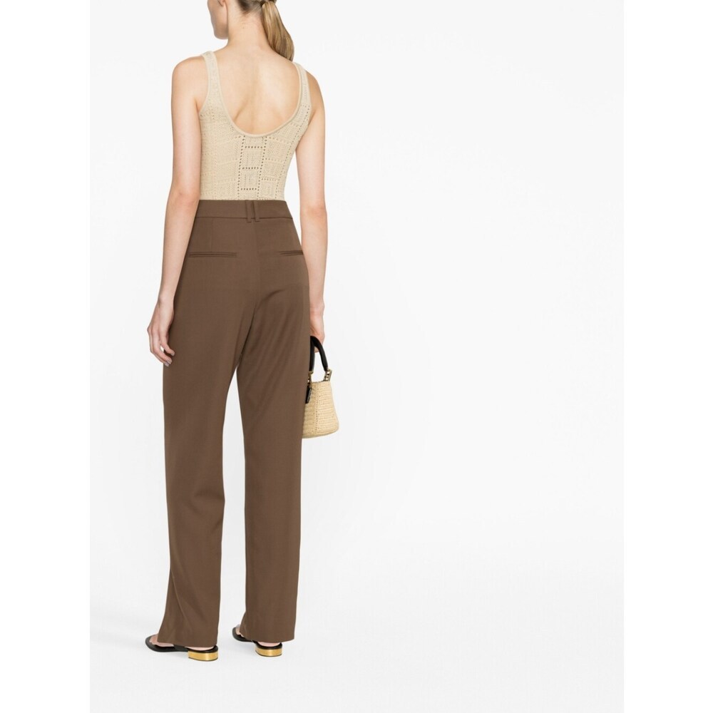 Balmain Wool Trousers In Brown