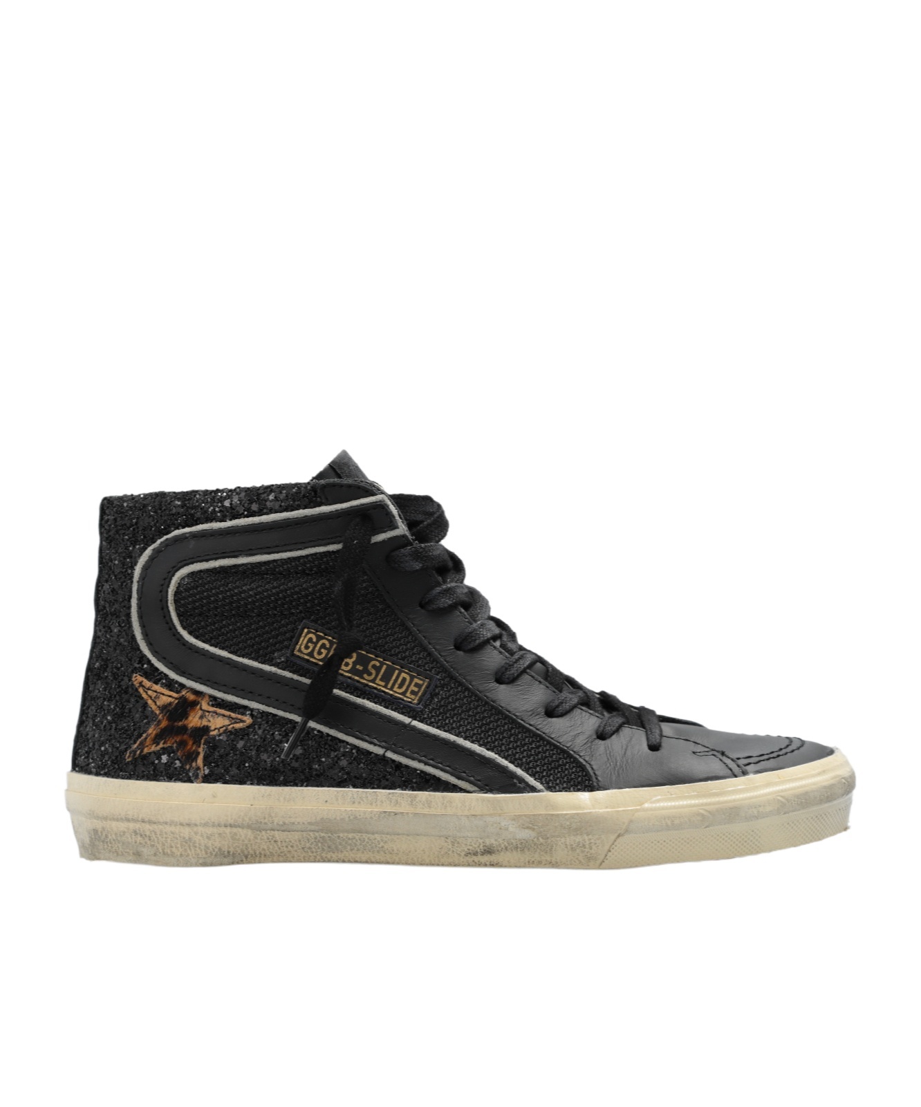 Golden Goose Slide High-top Sneakers In Black