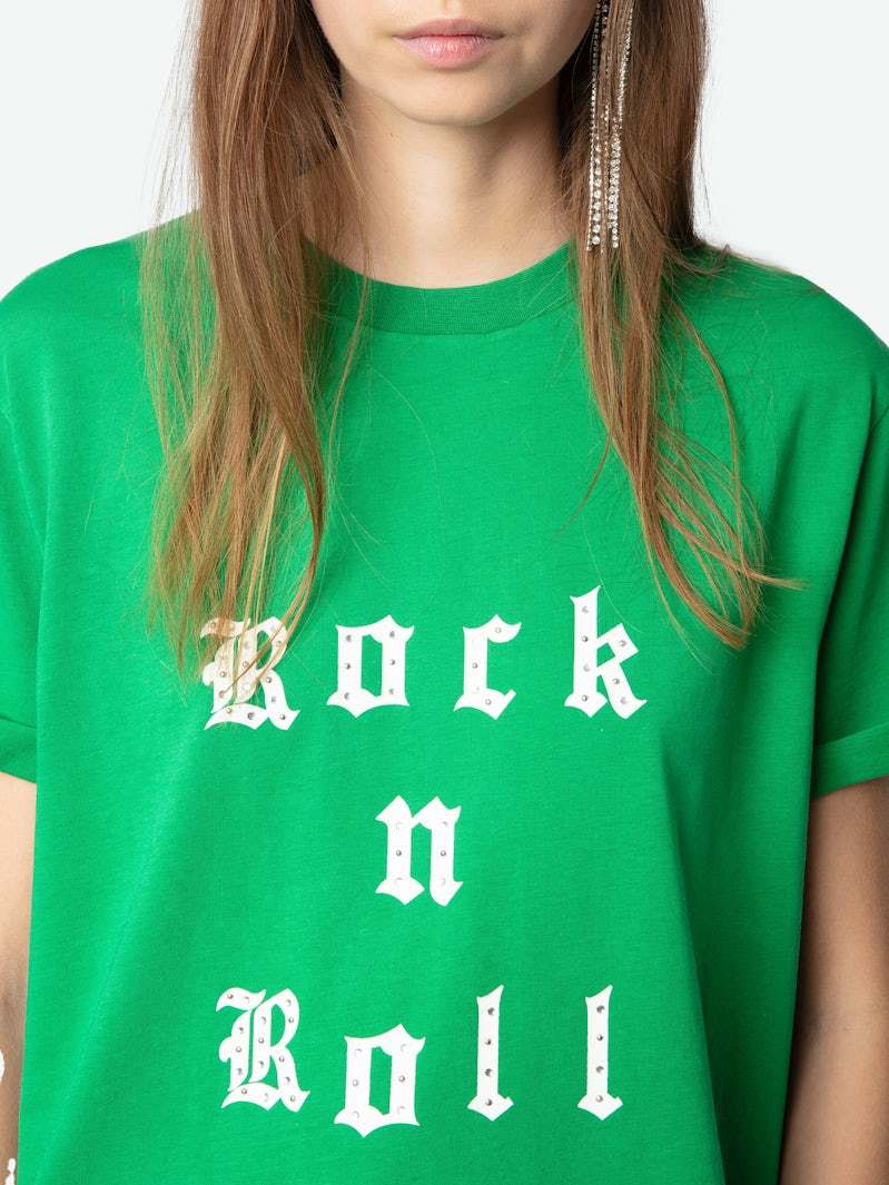 Shop Zadig & Voltaire Edwin Rock And Roll T-shirt In Green