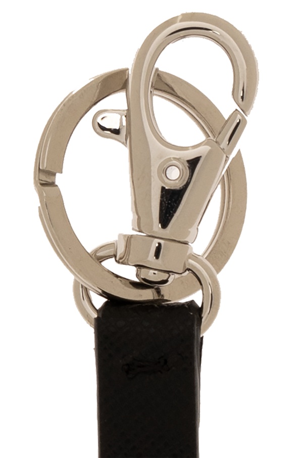 Dsquared2 Logo-plaque Leather Keyring In Nude