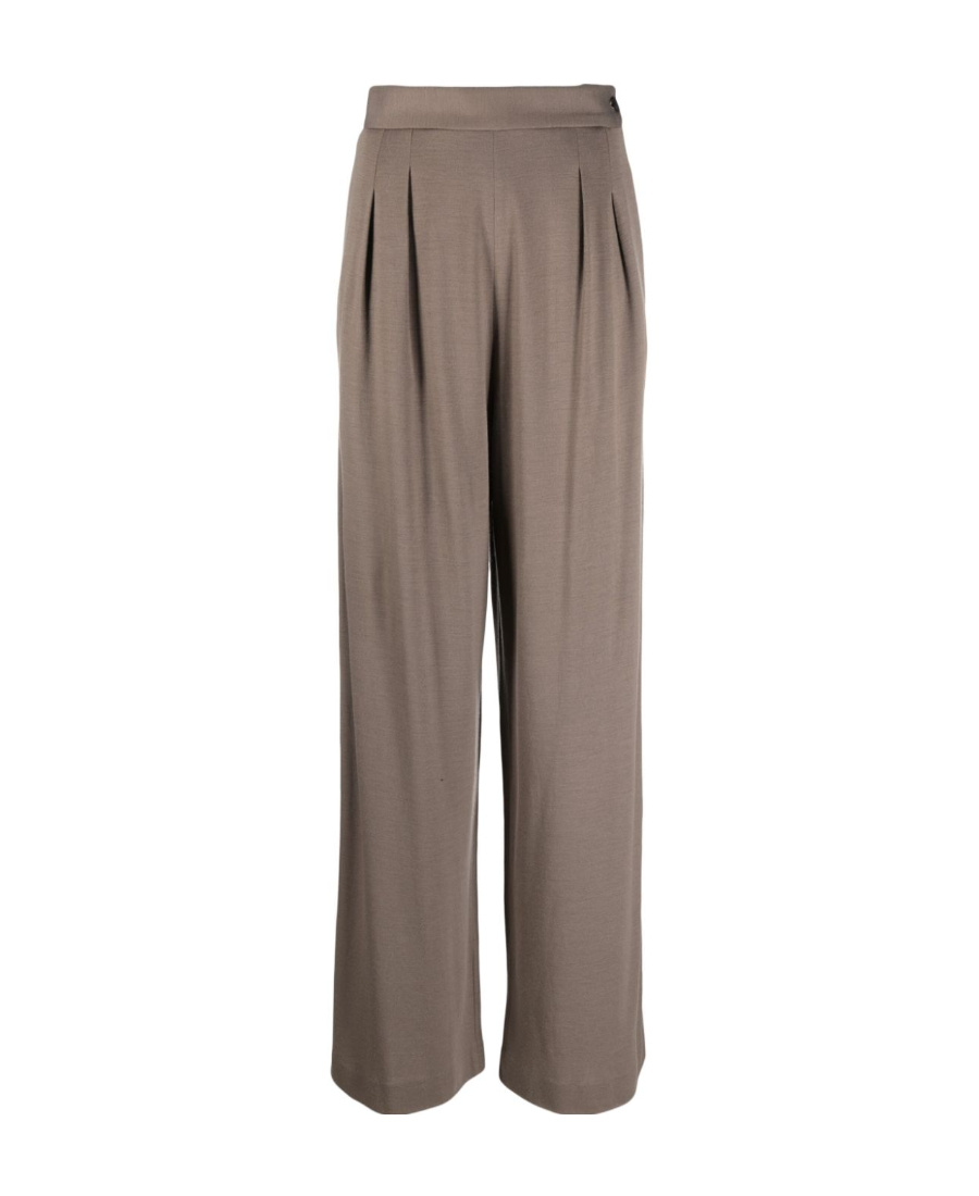Fabiana Filippi Women's Wide Leg Wool Trousers In Gray
