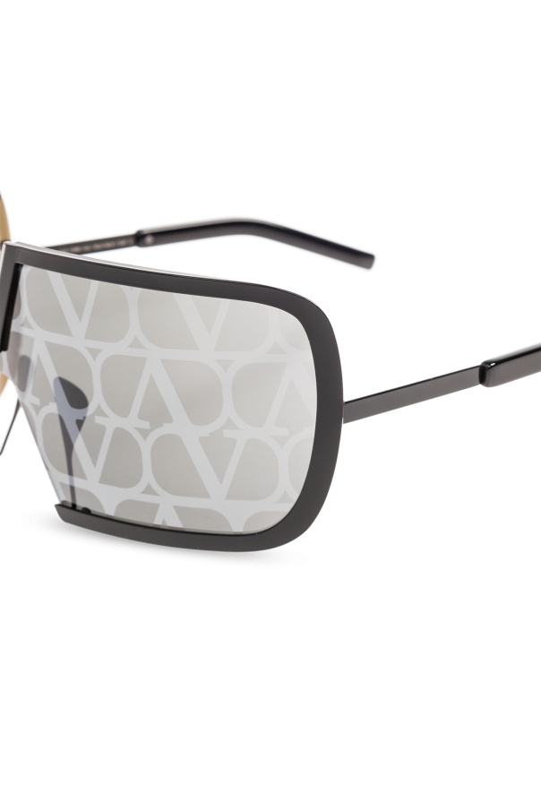 Valentino Square Frame Sunglasses In Black