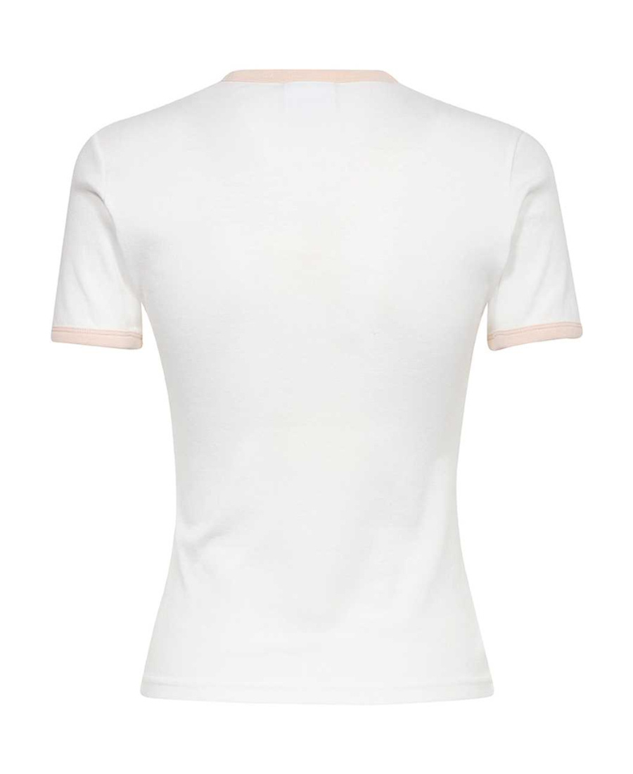 Shop Courrèges T-shirt With Round Neck And Short Sleeves In White