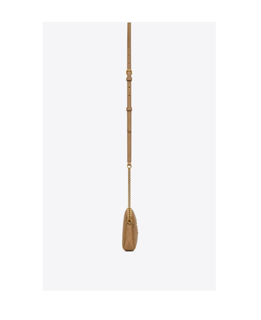 Saint Laurent Zipped Chain Pouch In Brown