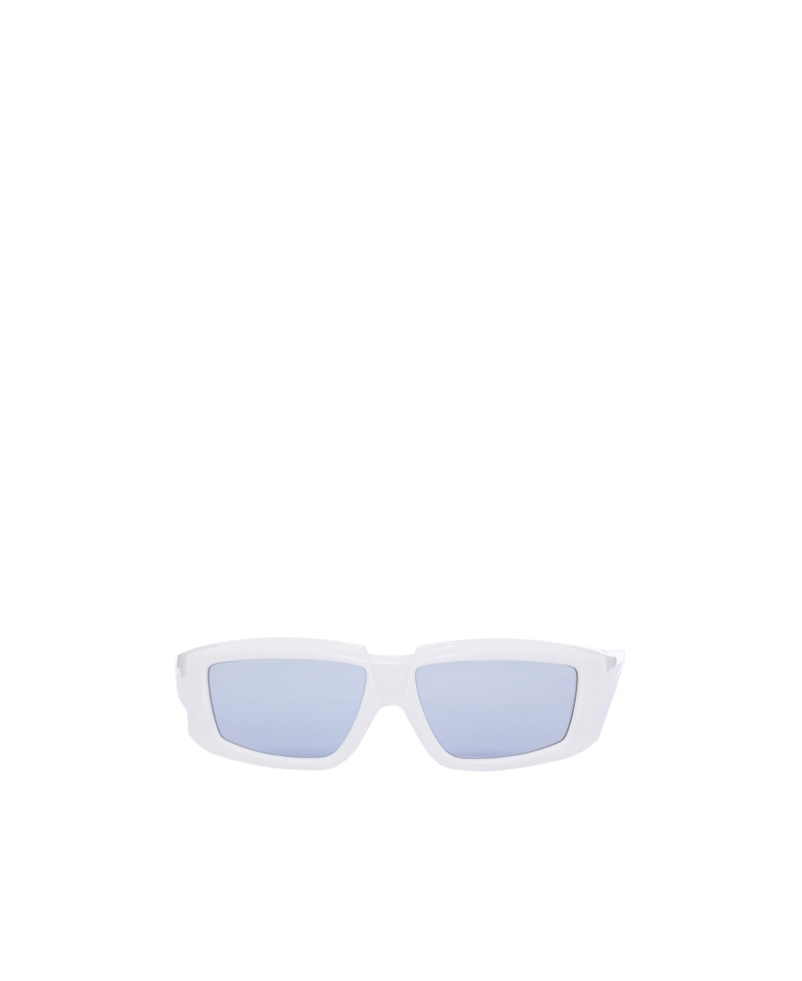 Rick Owens Silver Square Frame Sunglasses In White