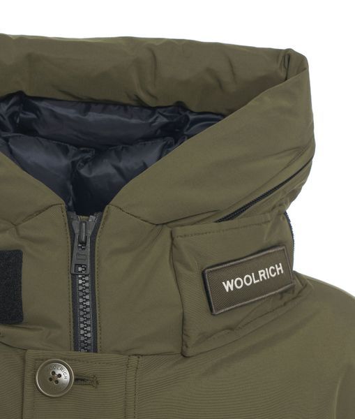 Woolrich Hooded Padded Parka In Green