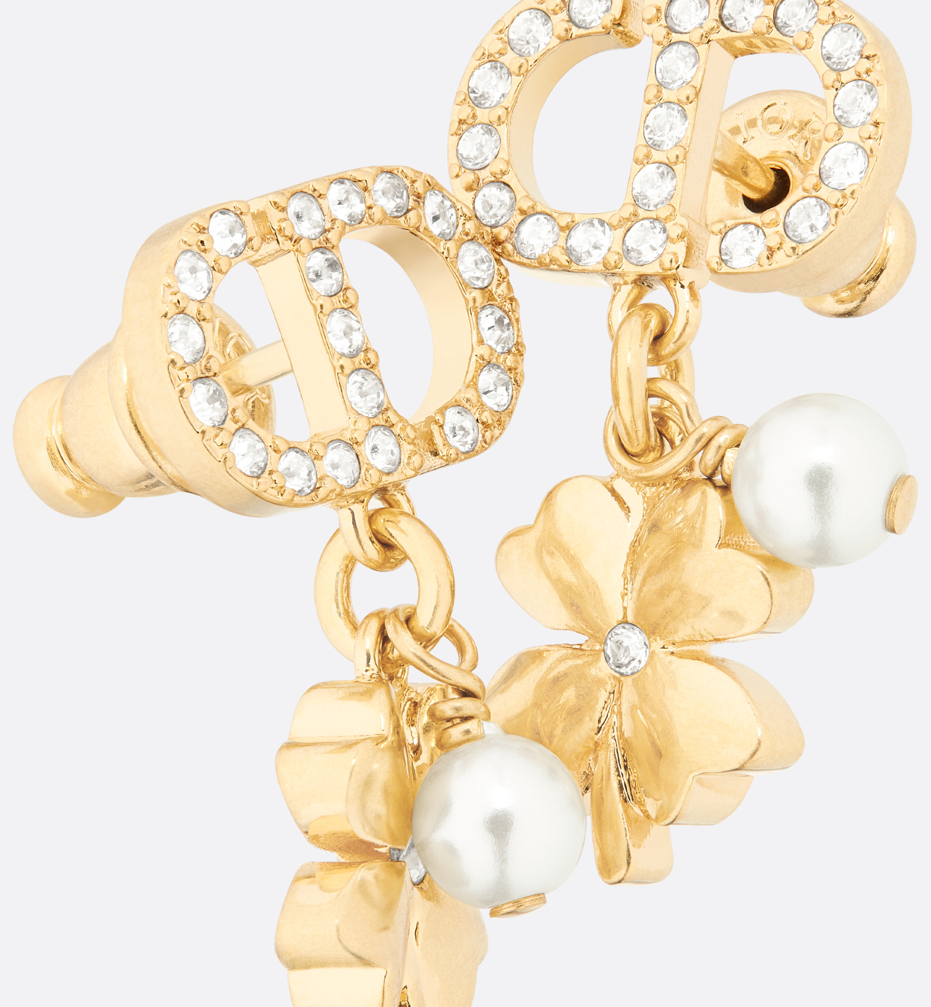 Dior Four-leaf Clover Earrings In Yellow
