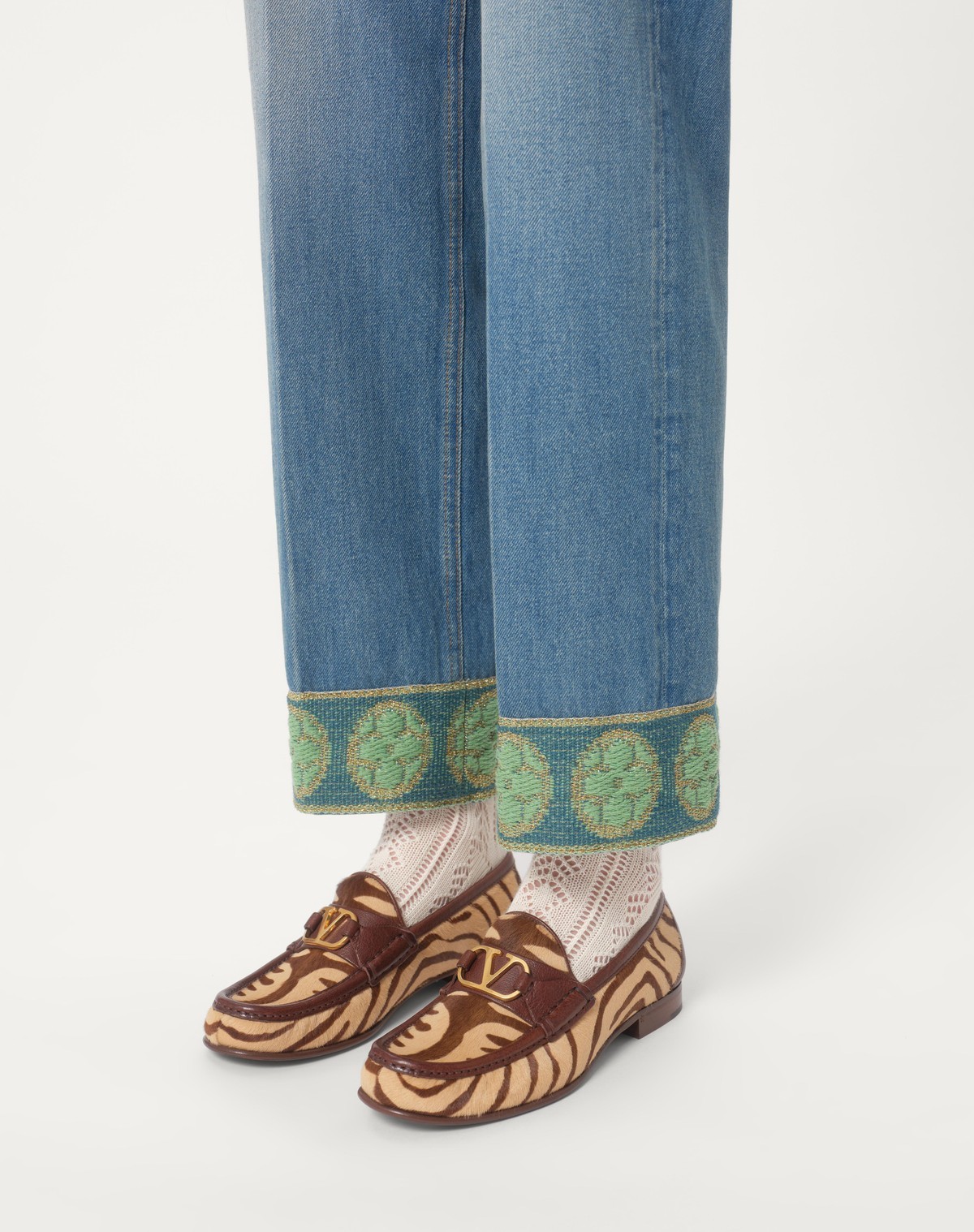 Valentino 20mm Vlogo Signature Loafers In Beige Milo/bark Brown