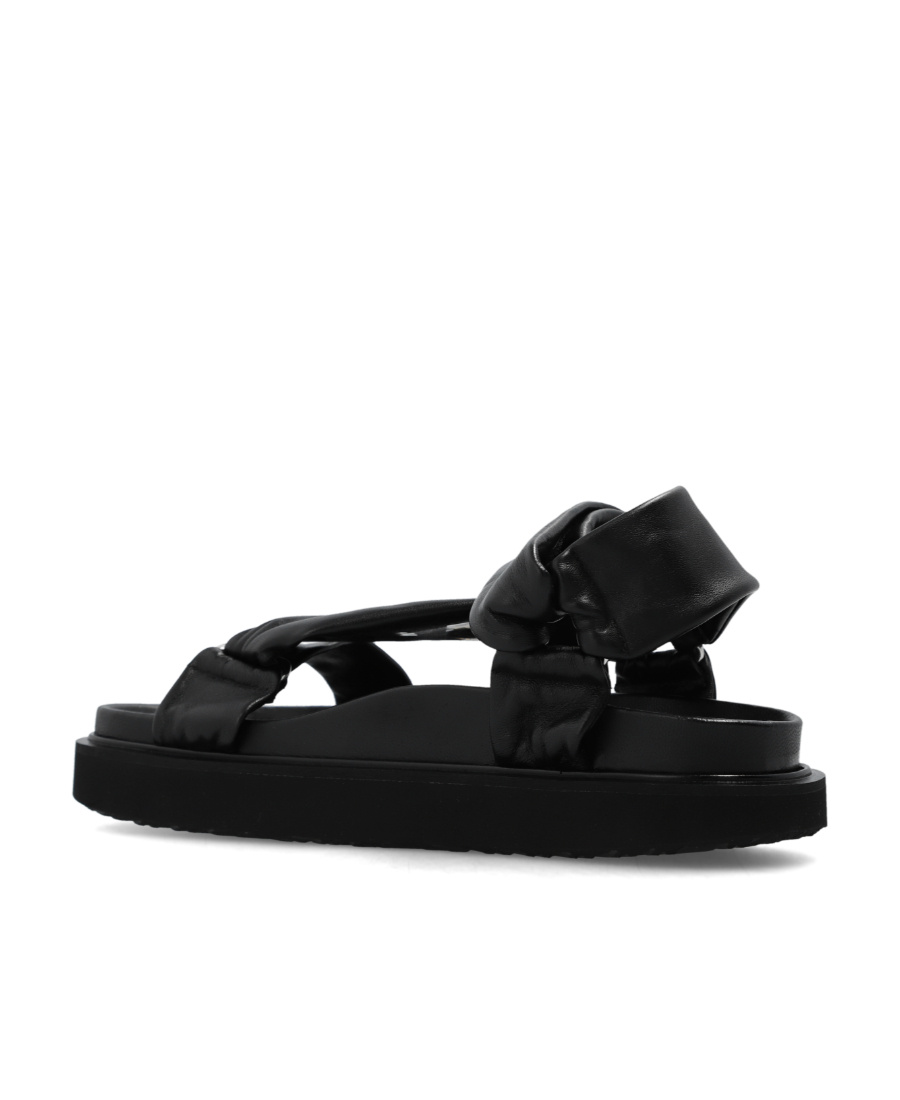 Isabel Marant Naori Grained-leather Sandals In Black
