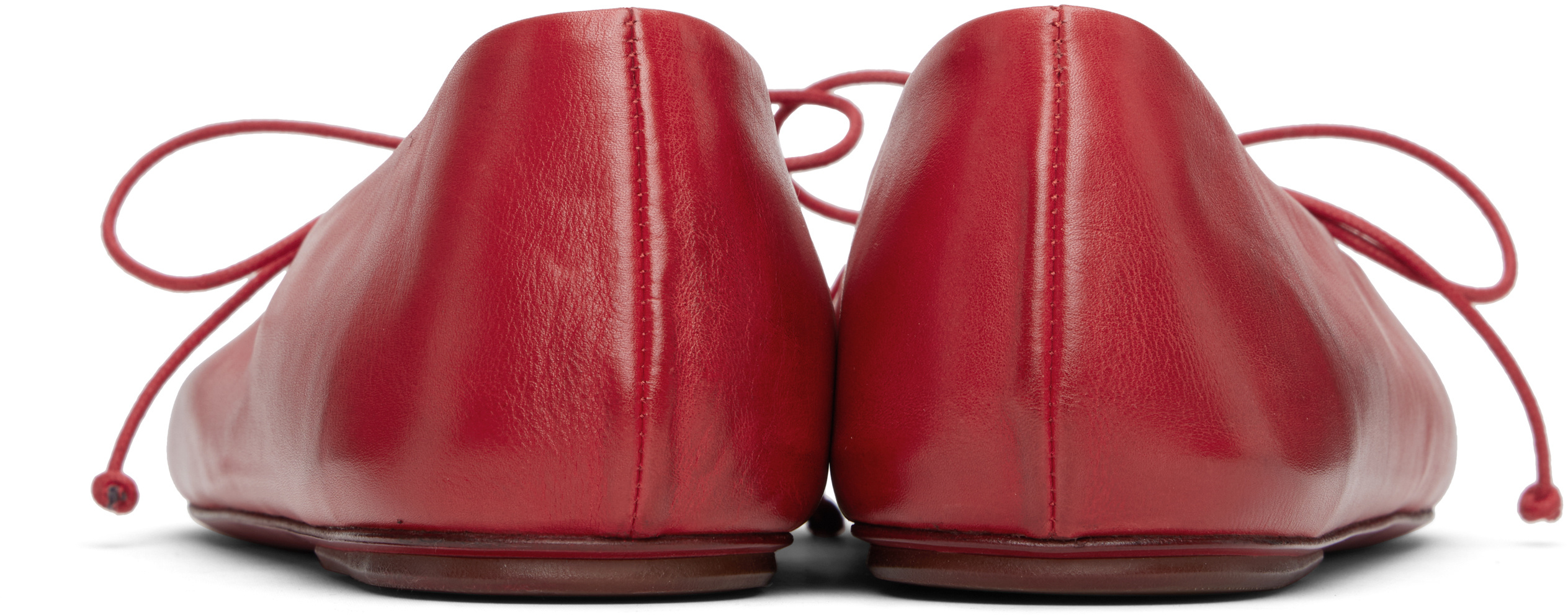 Marsèll Girella Leather Ballerina Shoes In Red