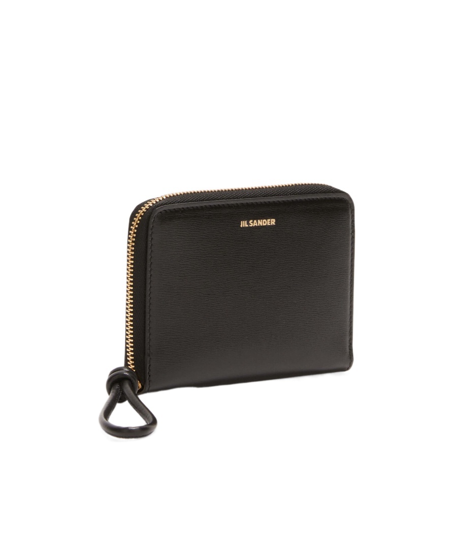 Jil Sander All-around Zip Leather Wallet In Black
