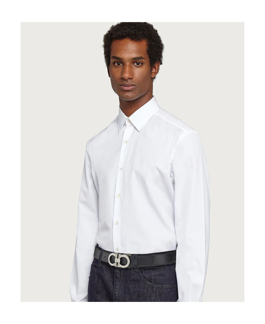 Ferragamo Reversible And Adjustable Gancini Belt In Black