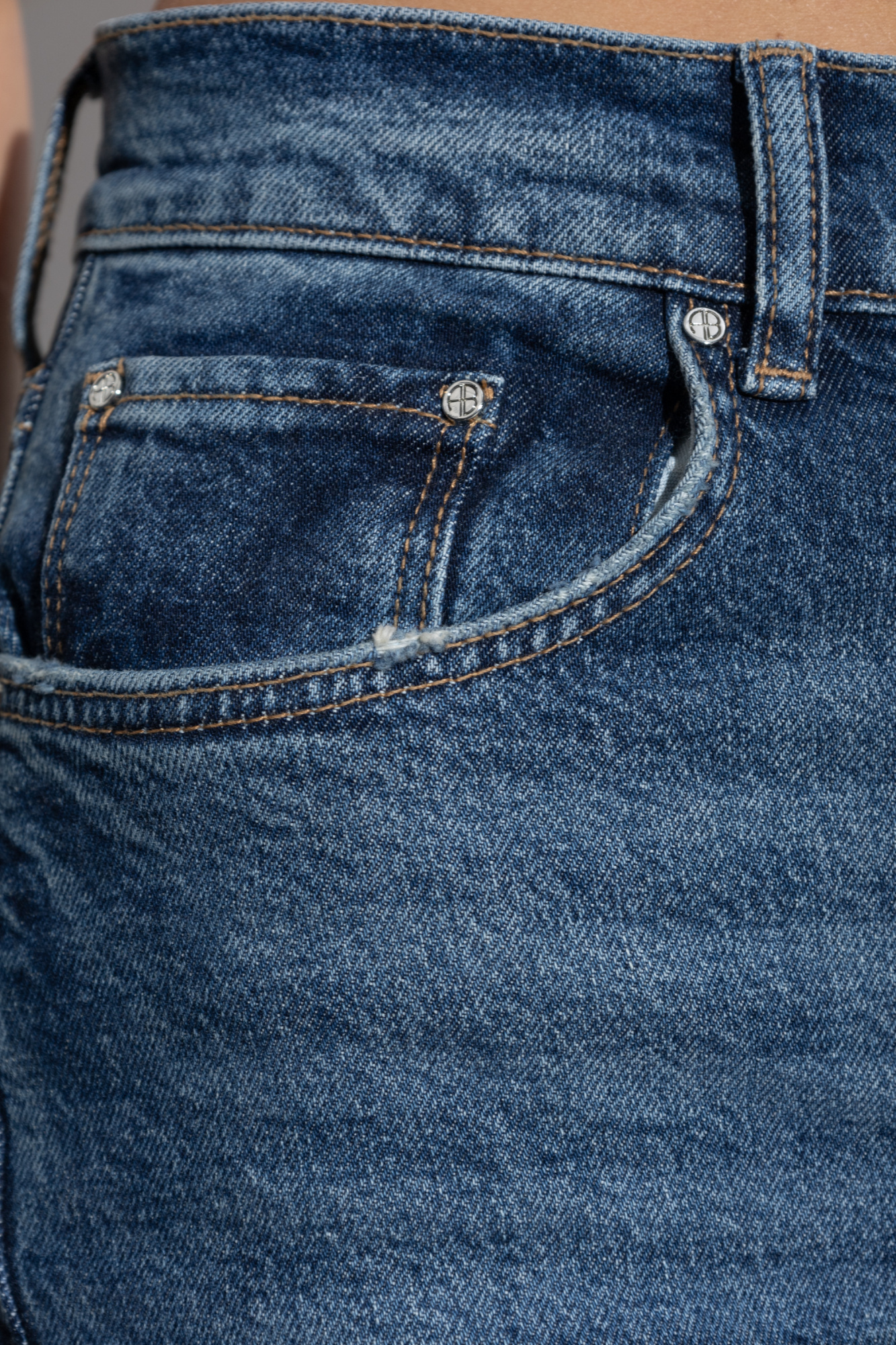 ANINE BING BELT-LOOP JEANS