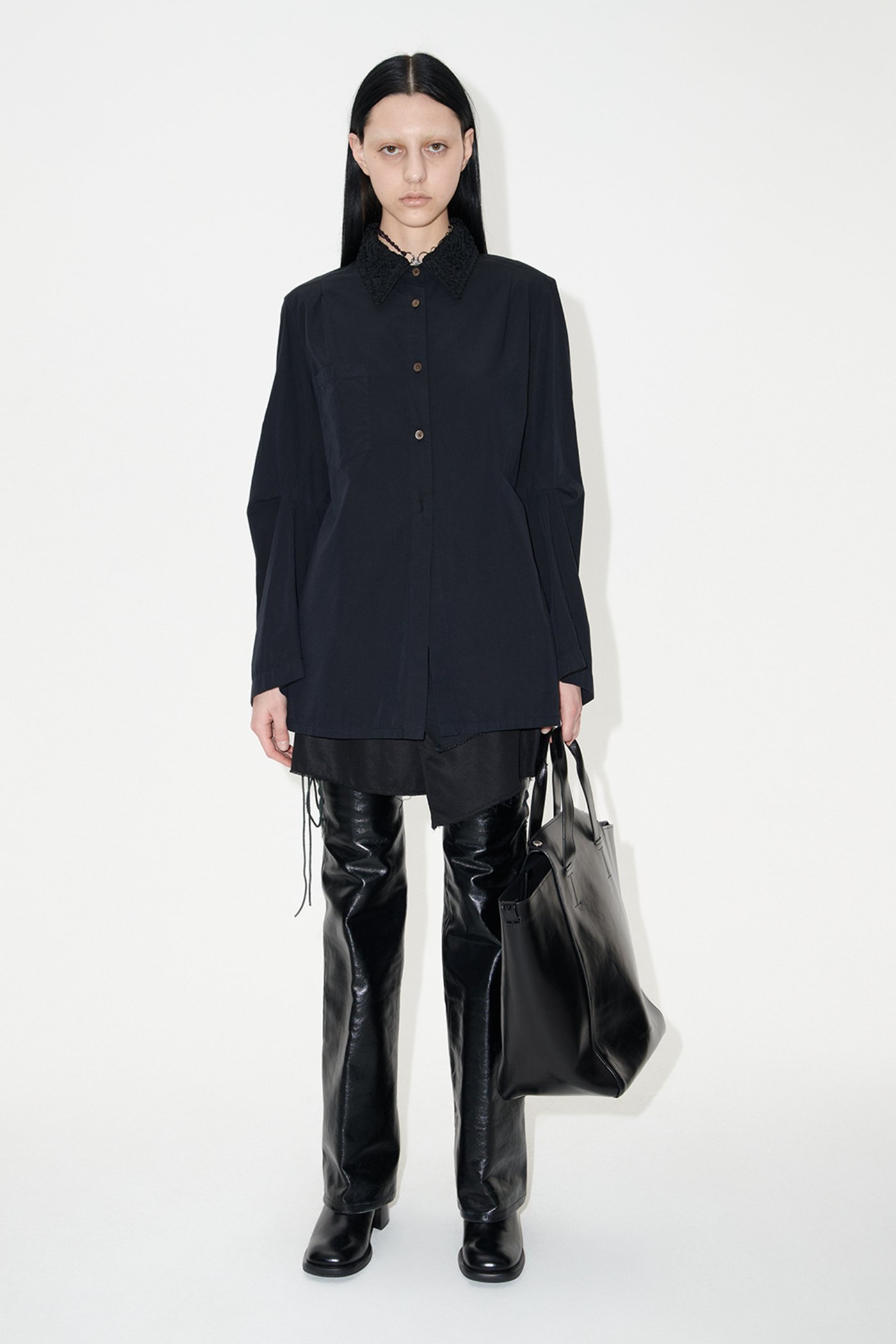 Our Legacy Oversized Long-sleeve Shirt In Black