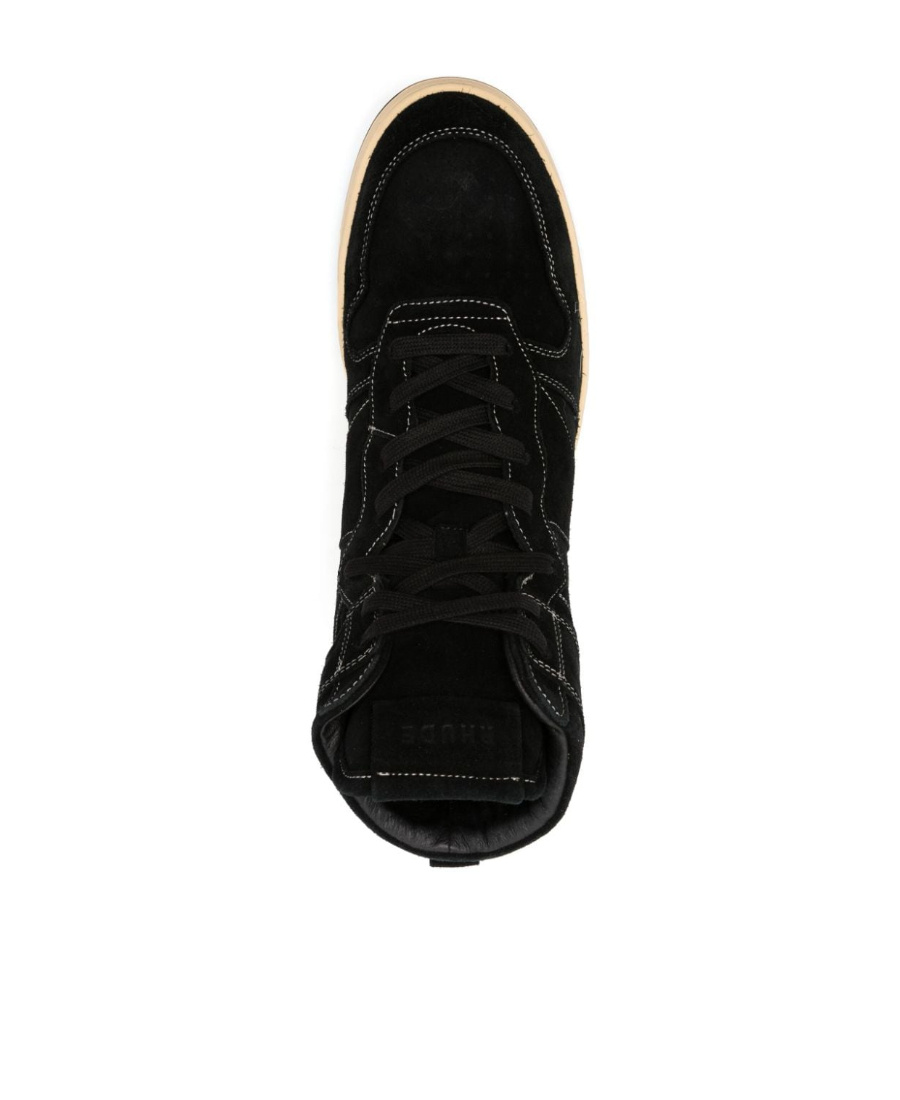 Rhude Black Rhecess High-top Suede Sneakers In Black