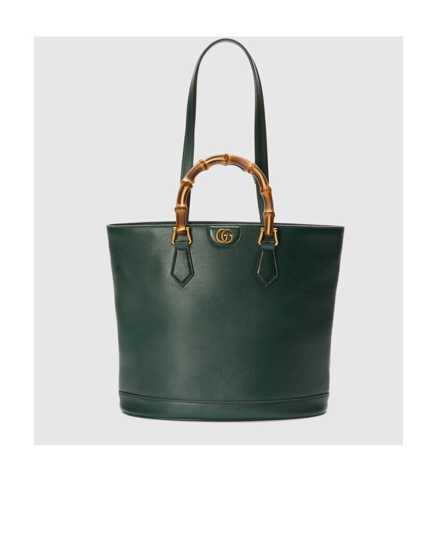 Gucci Medium Diana Leather Tote Bag In Green