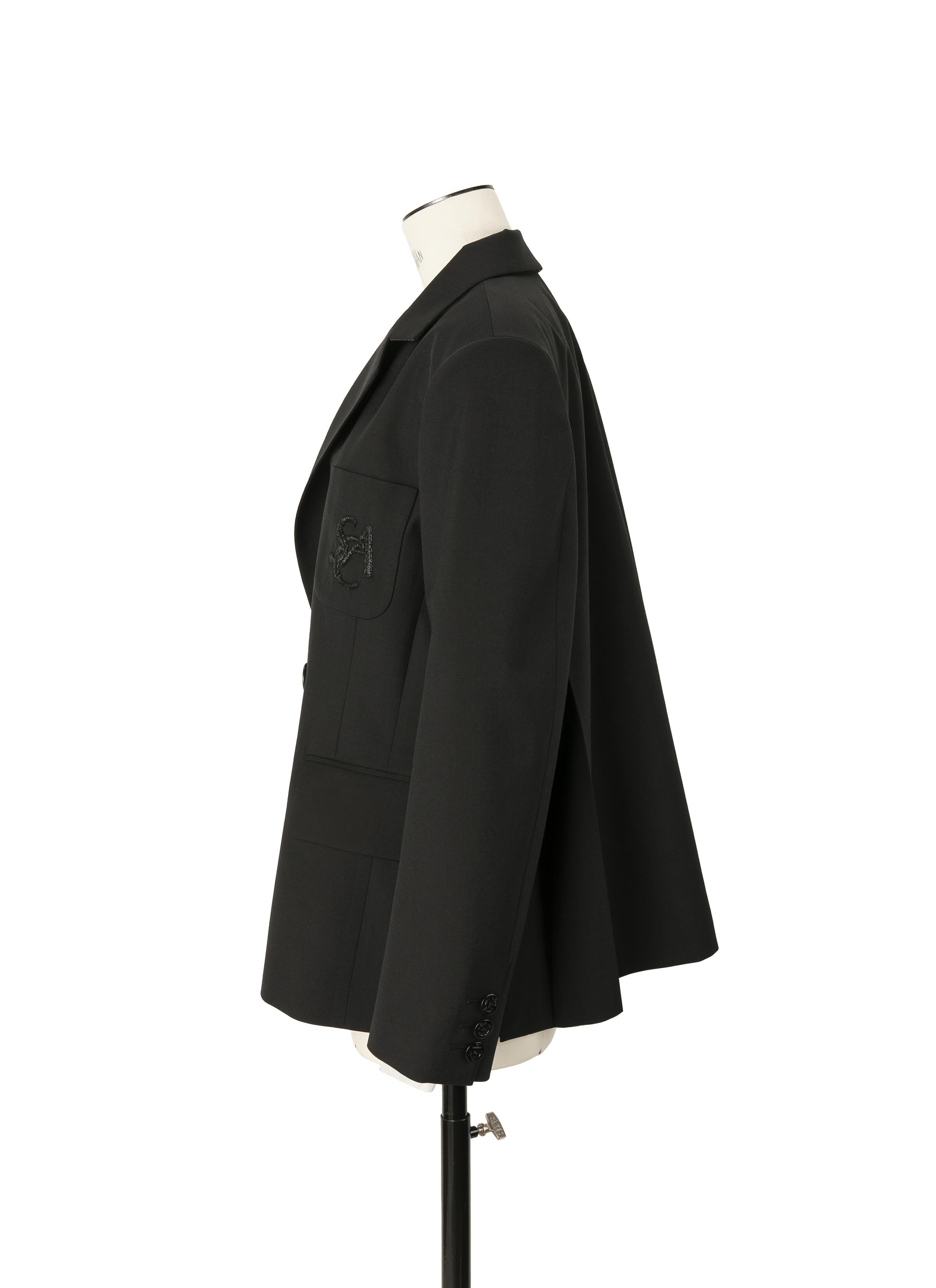Sacai Logo-appliqué Blazer In Black