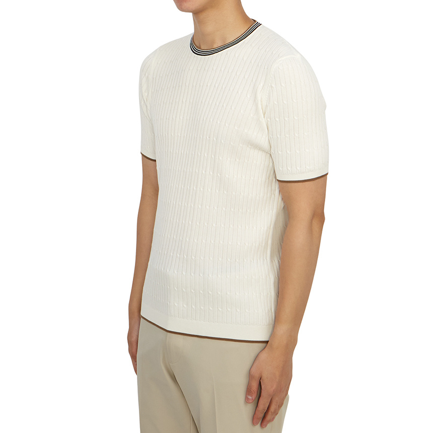 Drumohr Item O-neck Short-sleeved T-shirt In White