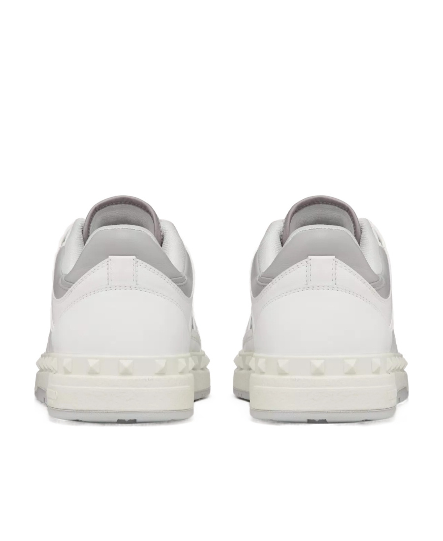 Valentino Freedots Leather Sneaker In White/light Gray