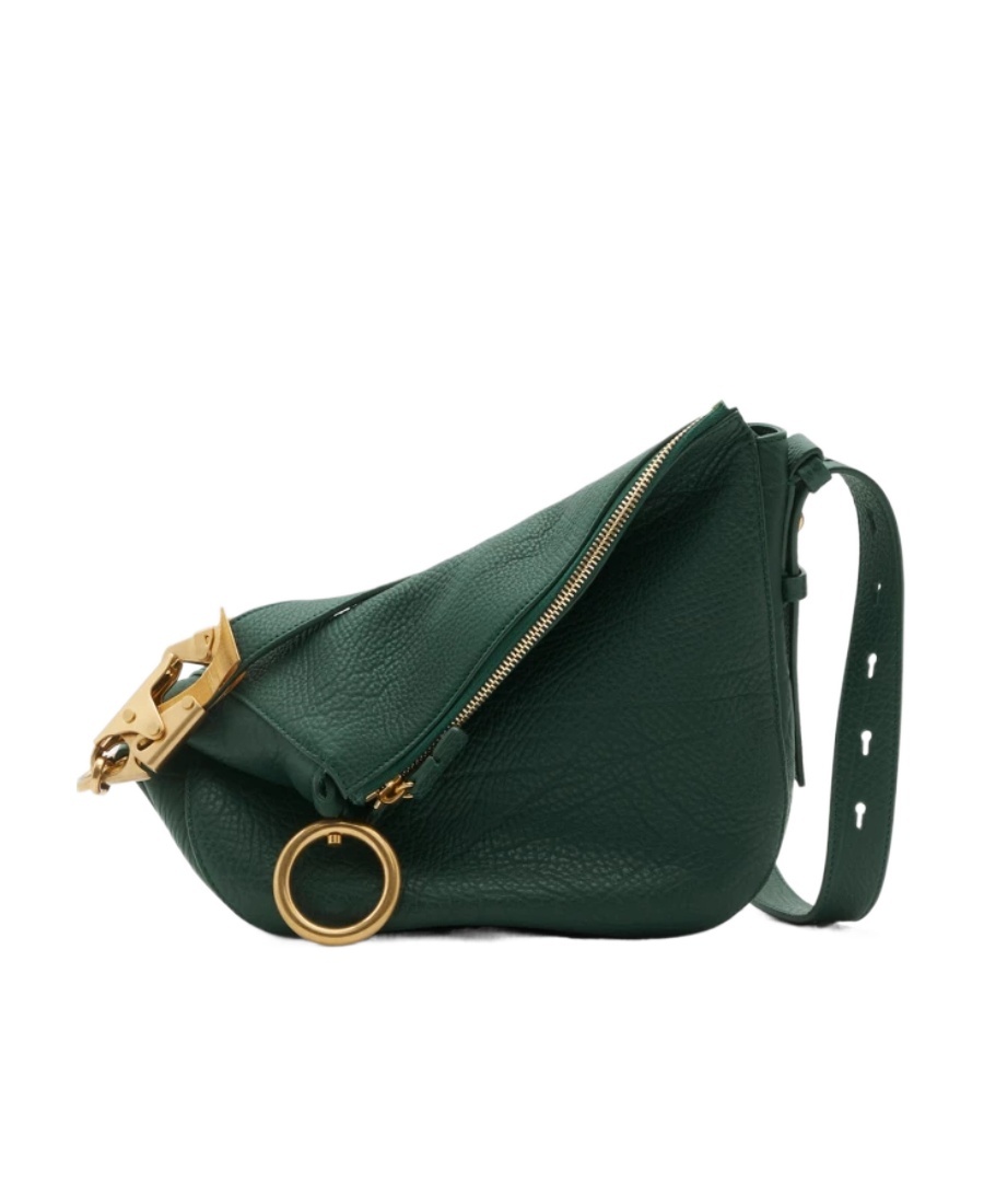 Burberry Small Knight Leather Shoulder Bag In Green