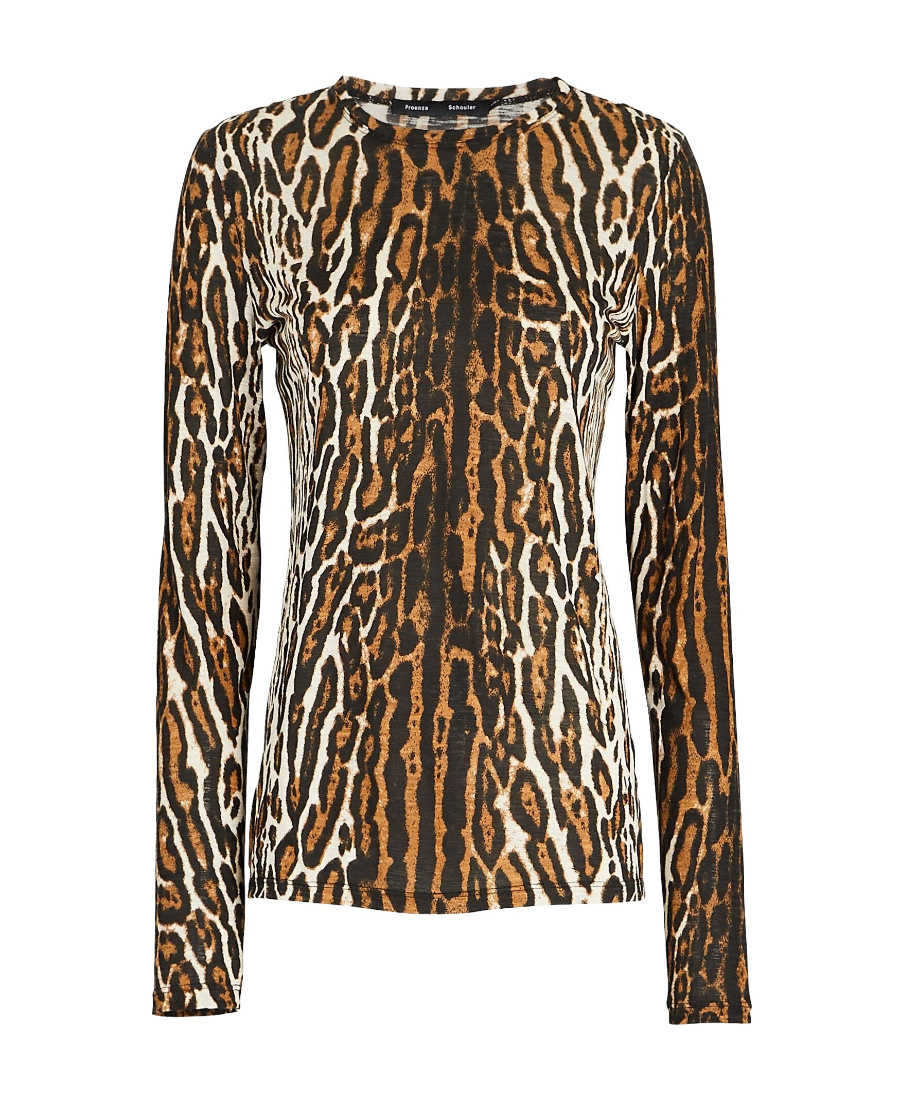 Proenza Schouler Leopard Print T-shirt In Brown