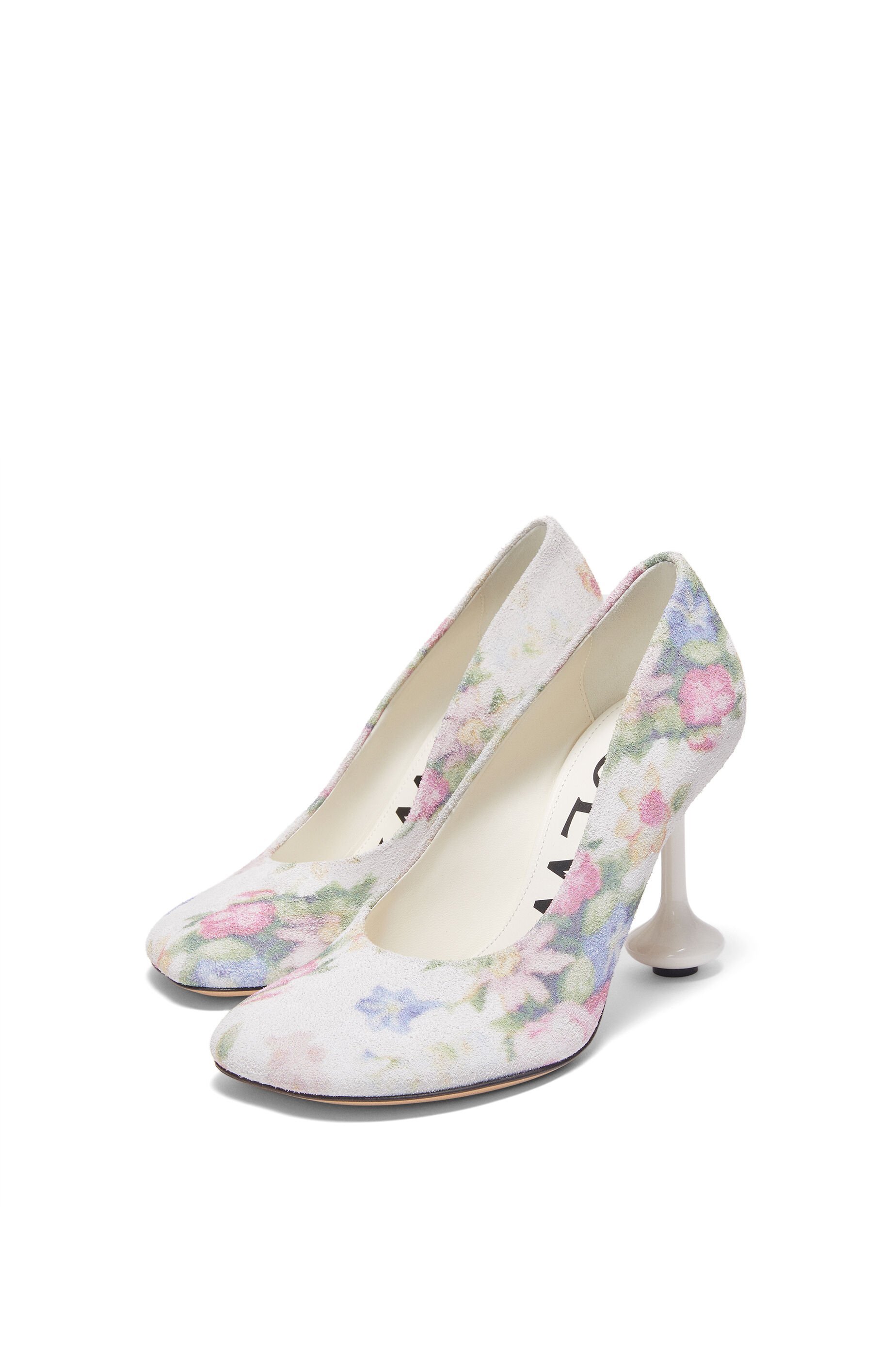 Loewe Leather Floral Toy Pumps 90 In White