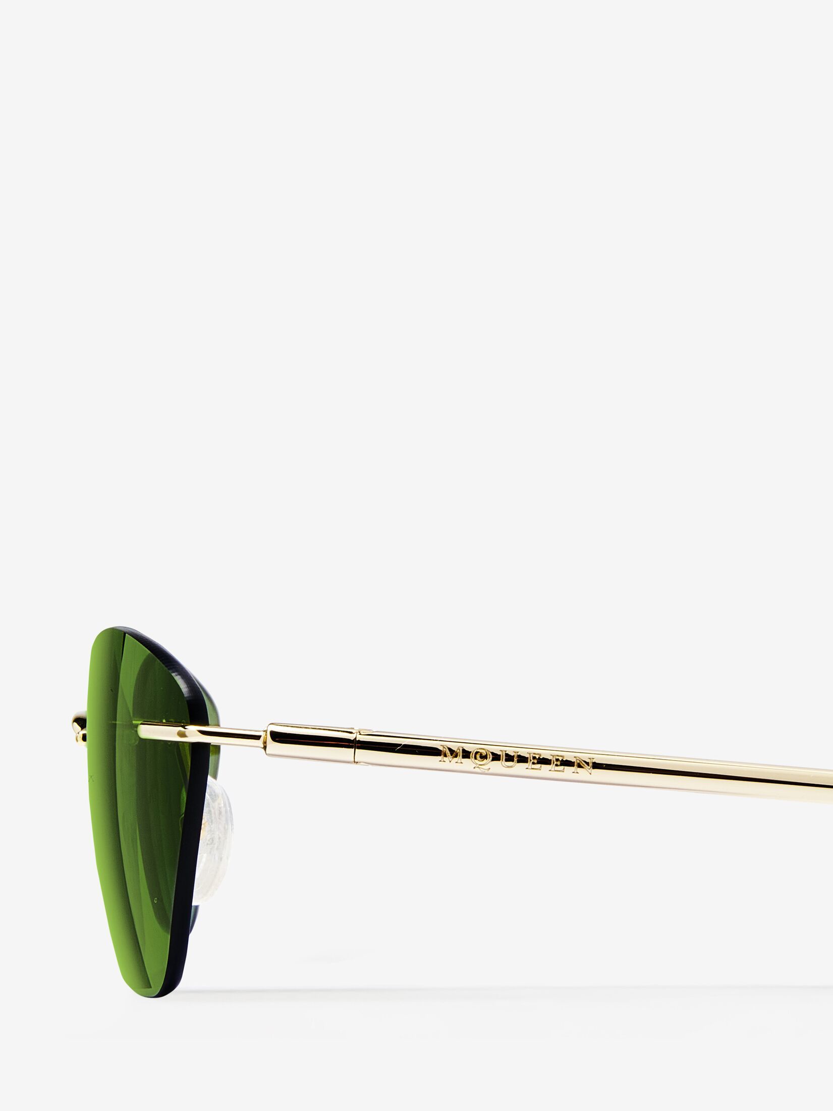 Alexander Mcqueen T-bar Slim Sunglasses In Metallic