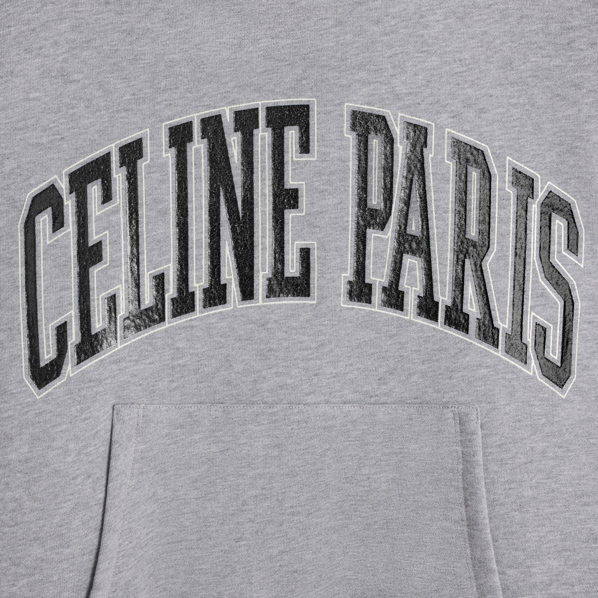 Celine Casual Hoodie With Drawstring And Pocket In Gray